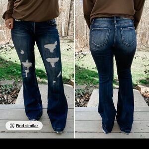 Wildflowers Distressed Blue Boyfriend Jeans